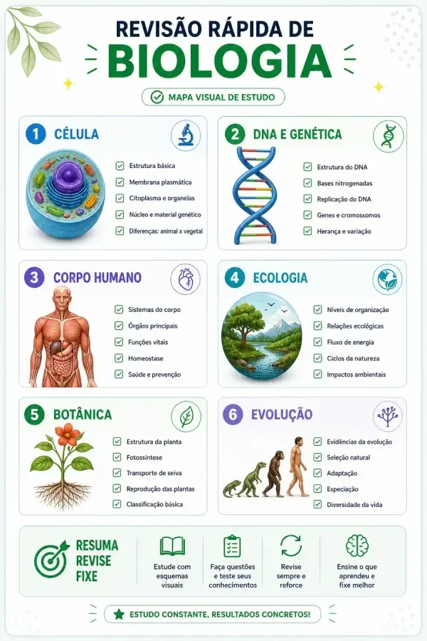Material de revisão visual para prova