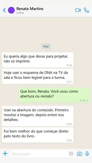 Depoimento de professora Renata Martins
