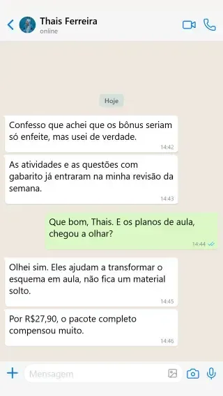 Depoimento de professora Thaís Ferreira